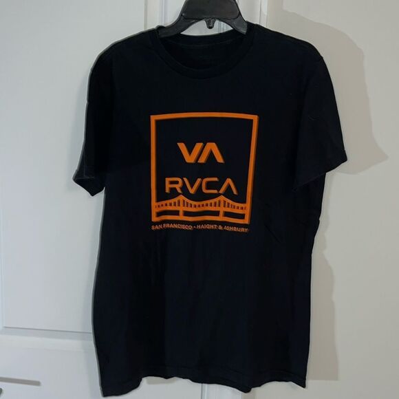 RVCA San Francisco Giants Black Orange Colors Haight Ashbury T Shirt L Men’s - Picture 1 of 3